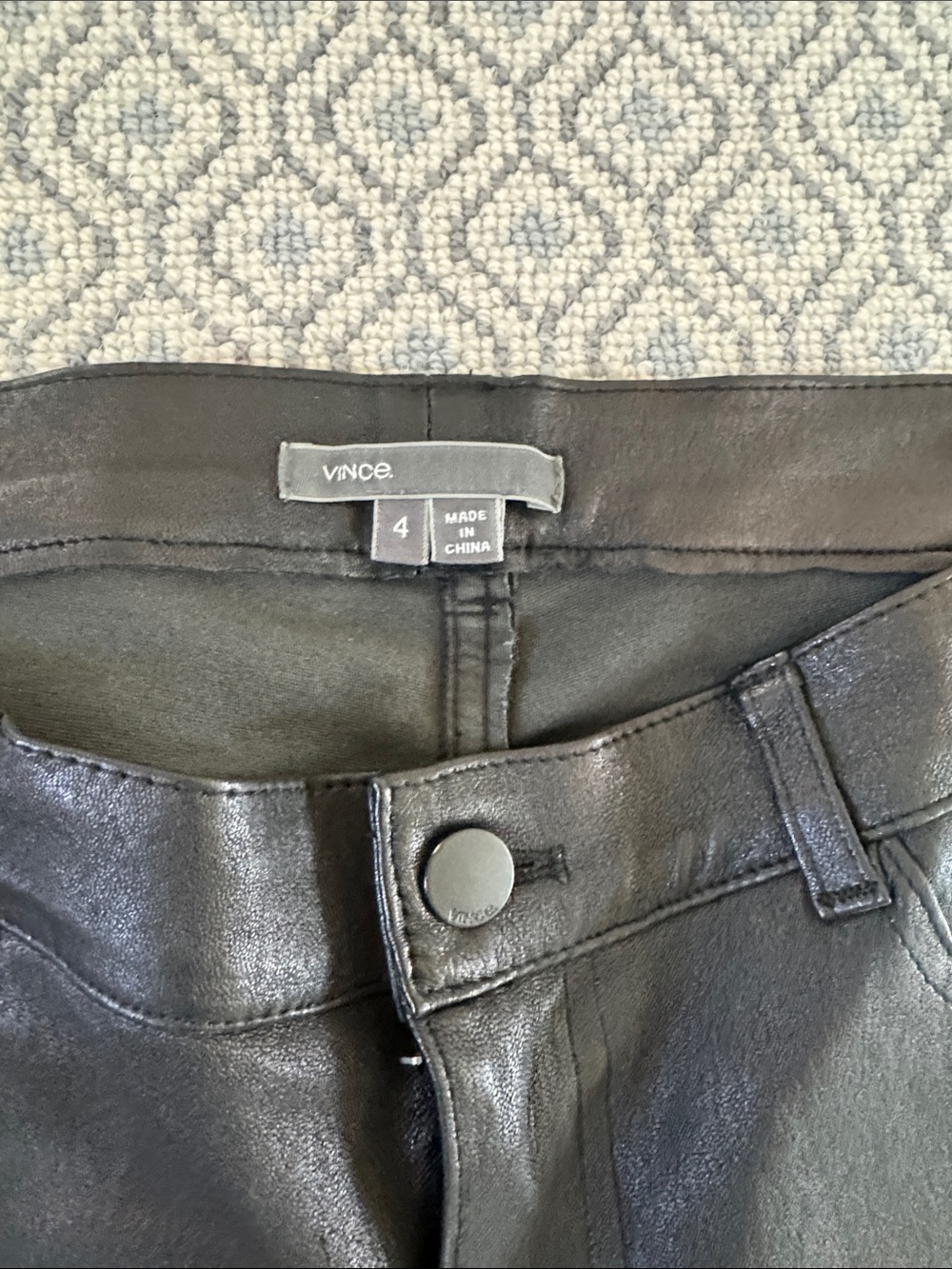 Vince Low Rise Leather Pants - Picture 3 of 9